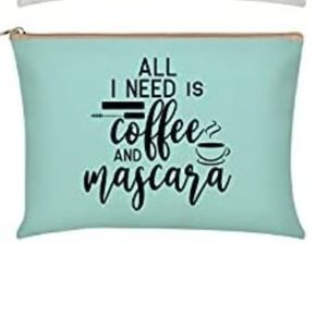 ALL I NEED IS COFFEE AND MASCARA (makeup bag 💄)